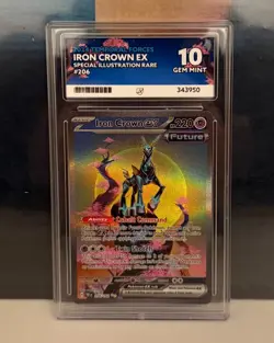 ACE 10 - Pokemon TCG - Iron Crown EX 206/162 Temporal Forces SIR Gem Mint - Image 1