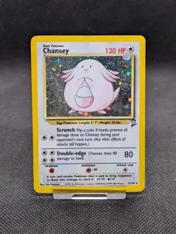 Chansey 3/130 Base Set 2 Holo Rare Pokemon Card WOTC Played - Image 1