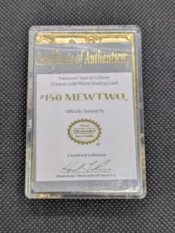 Pokemon Mewtwo 23 karat gold plated trading card #150 Burger King Special Ed - Image 2