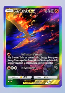 Moltres Ex [Rainbow]- Pokemon TCG Pocket (Trading) - English - Image 1
