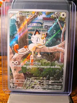 Pokemon Meowth Me02 Phantasmal Flames 106/094 Illustration Rare Full Art Holo Nm - Image 1