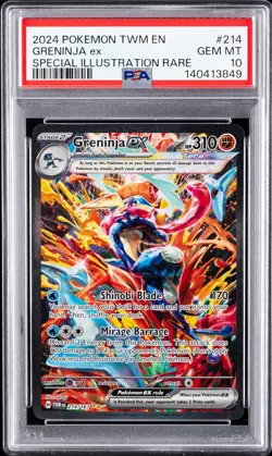2024 POKEMON TWM EN-TWILIGHT MASQUERADE #214 GRENINJA EX PSA 10 - Image 1