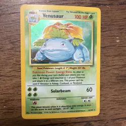 Pokemon TCG Venusaur Base Set 15/102 Holo Rare 1999-2000 Wizards Card - Image 1