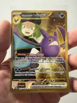Pokemon TCG Destined Rivals Team Rocket’s Crobat EX 242/182 Hyper Rare Gold M/NM - Image 1