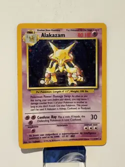 Pokemon TCG Alakazam Holo Rare Base Set 1/102 English Card 1999 Card - Image 1