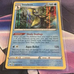 Pokemon Card Inteleon 058/202 Sword & Shield Holo Rare Near Mint - Image 1