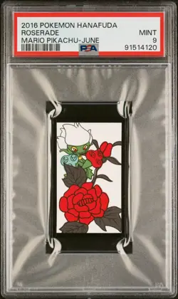 Pokemon Roserade June Mario Pikachu Hanafuda 2016 PSA 9 MINT - Image 1