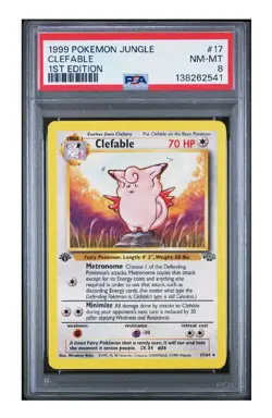 PSA 8 1999 POKEMON JUNGLE | 1ST EDITION CLEFABLE 17 - Image 1
