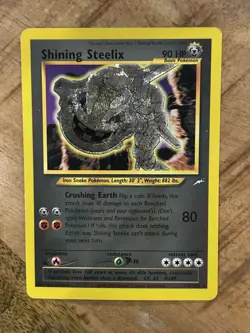 Pokemon Shining Steelix Neo Destiny Secret Rare Holo 90 HP Card 112/105 - Image 1