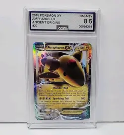 AGS 8.5 Ampharos EX 27/98 2015 Pokemon XY Ancient Origins Card Graded NM-Mint - Image 2