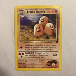 Pokemon Card Brock's Dugtrio 22/132 Gym Challenge Rare MP - Image 1