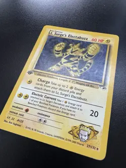 Lt. Surge’s Electabuzz 27/132 1st Edition Gym Heroes WoTC Pokemon TCG Card MP - Image 2