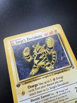 Lt. Surge’s Electabuzz 27/132 1st Edition Gym Heroes WoTC Pokemon TCG Card MP - Image 3