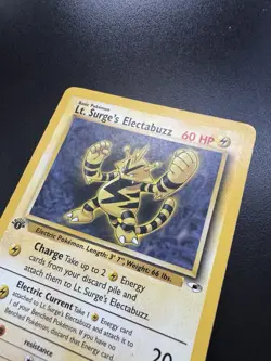 Lt. Surge’s Electabuzz 27/132 1st Edition Gym Heroes WoTC Pokemon TCG Card MP - Image 4