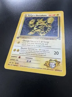 Lt. Surge’s Electabuzz 27/132 1st Edition Gym Heroes WoTC Pokemon TCG Card MP - Image 5