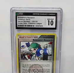 💎CGC 10 💎 Roseanne's Research Crosshatch Holo 125/132 Pokemon League Card 2010 - Image 2