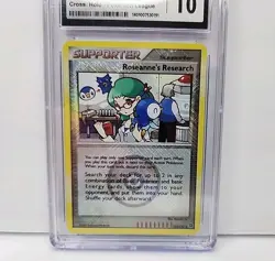 💎CGC 10 💎 Roseanne's Research Crosshatch Holo 125/132 Pokemon League Card 2010 - Image 3
