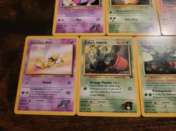 Pokemon Gym 7 Card Lot Erika's Oddish Slowpoke Abra Weepinbell Mr. Mime LP/ NM - Image 4