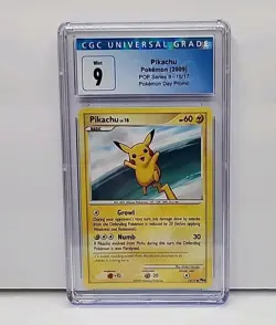 CGC 9 Pikachu Promo POP SERIES 9 15/17 2009 Pokemon Card Graded - Image 1