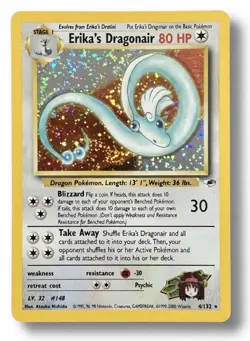 Erika's Dragonair 4/132 Gym Heroes Holo Rare 2000 WOTC Pokemon Card - Image 1