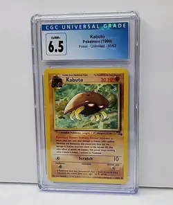 Kabuto 50/62 Fossil Unlimited 1999 Pokemon Card Graded CGC 6.5 - Image 1
