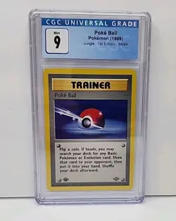 CGC 9 Poke Ball 64/64 1st Edition Jungle Set 1999 Pokemon Card Graded Mint 9 - Image 1