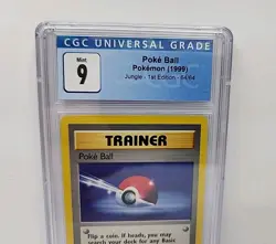 CGC 9 Poke Ball 64/64 1st Edition Jungle Set 1999 Pokemon Card Graded Mint 9 - Image 3