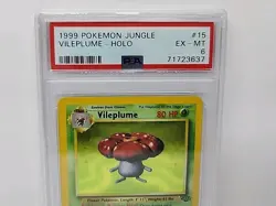 Vileplume Holo 15/64 Jungle Set 1999 Pokemon Card Graded PSA 6 - Image 4