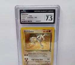 CGC 7.5 Hitmonlee 7/62 Holo Rare Fossil Set 1999 Pokemon Card Graded - Image 3