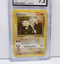 CGC 7.5 Hitmonlee 7/62 Holo Rare Fossil Set 1999 Pokemon Card Graded - Image 4