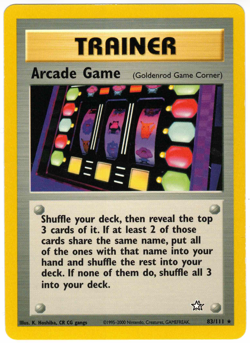 Arcade Game 83/111 Neo Genesis Regular Rare Vintage Pokemon Card - Image 1
