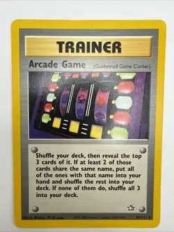 Arcade Game 83/111 Neo Genesis Regular Rare Vintage Pokemon Card - Image 3