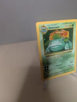 Vintage Pokemon Venusaur Base Set Shadowless Holo Rare 15/102 Card - Image 3