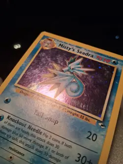 Pokemon TCG Misty's Seadra Holo Rare Card 9/132 - Image 3