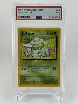 Pokemon Bulbasaur 1999 Unlimited #44 PSA 7 NM Trading Card Game - Image 1