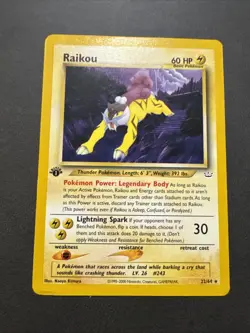Raikou 22/64 Rare 1st Edition Neo Revelation Pokemon Card - Image 1