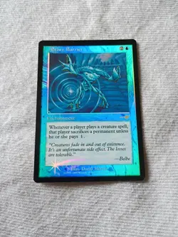 Aether Barrier Foil Nemesis HP/Damaged Rare Blue Enchantment MTG - Image 1