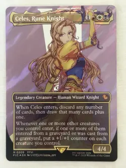 Celes, Rune Knight (Borderless) (Surge Foil) Commander: Final Fantasy Foil - Image 1
