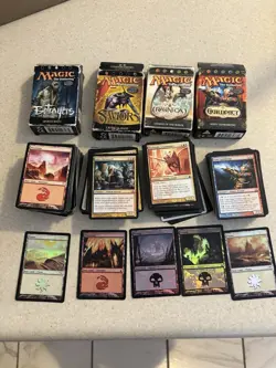 Magic the Gathering 350+ Cards 5 Foil Land Cards - Image 1