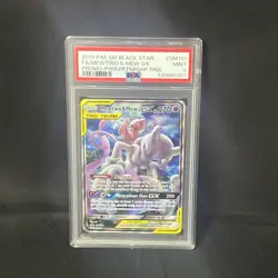 2019 Pokemon Mewtwo & Mew GX #SM191 PSA 9 - Black Star Full Art Promo - Image 1