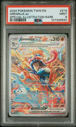 2024 POKEMON TWM EN-TWILIGHT MASQUERADE #214 GRENINJA EX PSA 9 - Image 1
