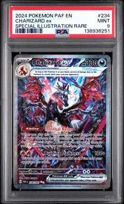 2024 POKEMON PAF EN-PALDEAN FATES SPECIAL ILLUSTRATION RARE CHARIZARD EX PSA 9 - Image 1