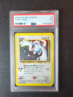 Pokemon Neo Genesis Lugia HOLO 9/111 PSA 3 VERY GOOD - Image 1