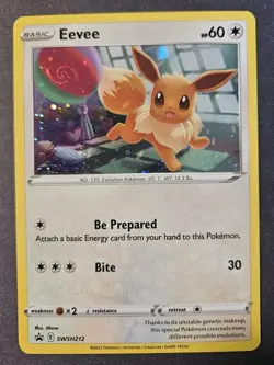 SWIRL Eevee SWSH212 Sword & Shield Black Star Promos Cosmos Holo Pokemon 2022 NM - Image 1