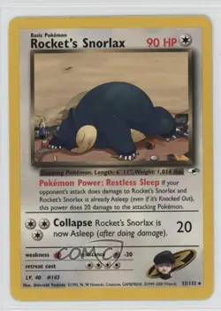 Rocket's Snorlax Pokemon Gym Heroes #33 2000 - Image 1