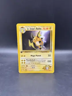 Lt. Surge's Raichu 028/132 Gym Heroes 1st Edition Rare Pokemon TCG - Image 1