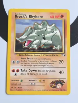 Brock's Rhyhorn (22) - Gym Heroes 022/132 - Rare - LP Pokemon TCG - Image 1