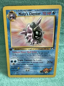 Pokemon TCG Misty's Cloyster Gym Heroes 1st Edition Rare 29/132 WOTC - Image 2