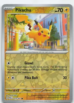 Pikachu - (Reverse Cosmos Holo) 018/091 Promo Paldean Fates NM Pokemon - Image 1
