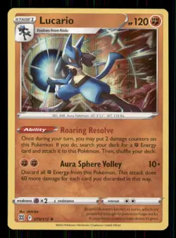Lucario SWSH09: Brilliant Stars #079/172 Holo Rare Pokemon LP - Image 1